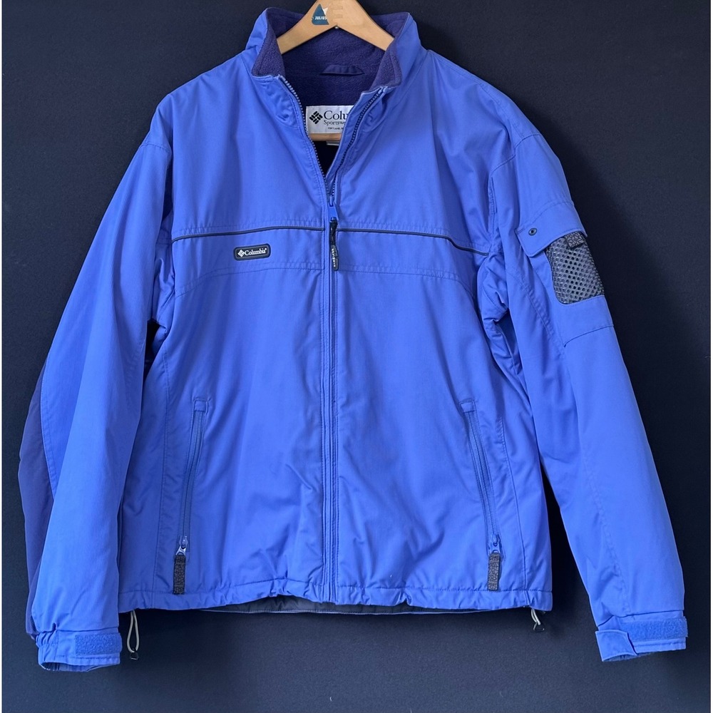 Columbia Full Zip Fleece Lined Utility Jacket Womens L Blue Excellent